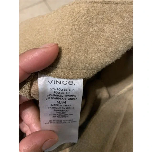 Vince Women's Tan Polyester Pants Size M Classic Straight Leg Trousers 0052 - Picture 5 of 5